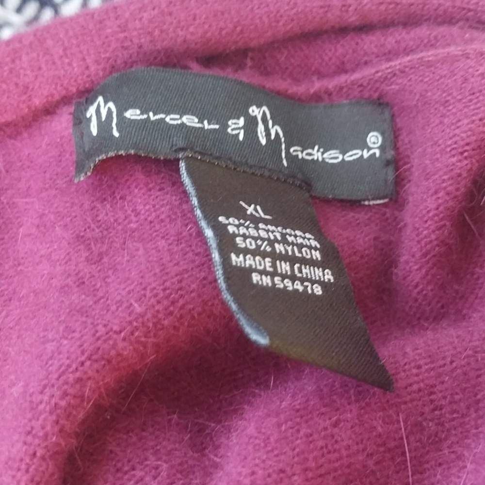 Mercer & Madison Angora/Wool Cardigan Sweater Beige Size XL - Picture 4 of 8
